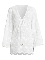 Viara Floral-Appliqué Cover-Up