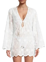 Viara Floral-Appliqué Cover-Up