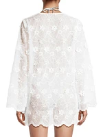 Viara Floral-Appliqué Cover-Up