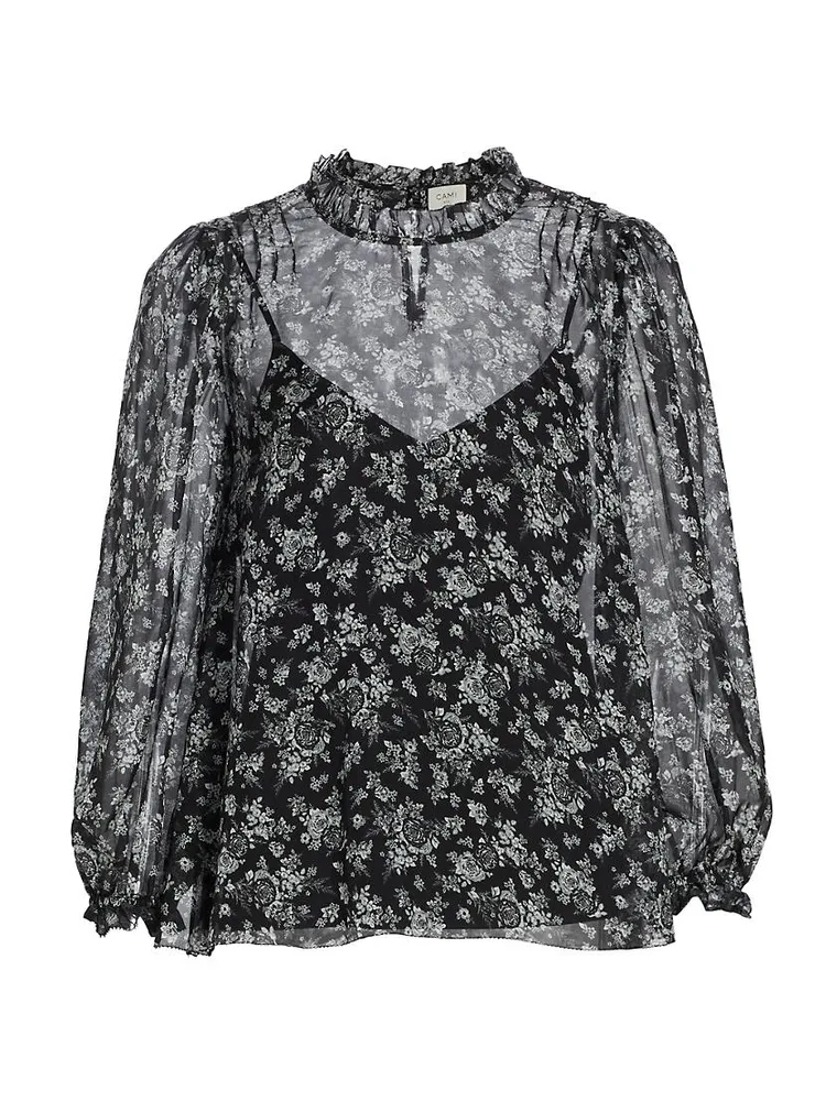 Nelly Floral Silk Chiffon Top