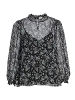 Nelly Floral Silk Chiffon Top