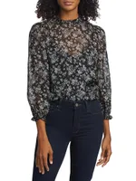 Nelly Floral Silk Chiffon Top