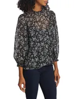 Nelly Floral Silk Chiffon Top