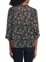 Nelly Floral Silk Chiffon Top