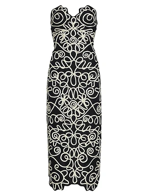 Stella Geometric Strapless Midi-Dress