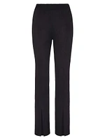 Faux-Suede Split-Hem Pants