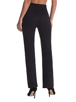 Faux-Suede Split-Hem Pants