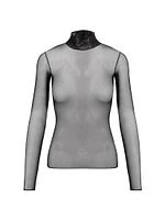 Chic Mesh Fitted Turtleneck