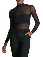 Chic Mesh Fitted Turtleneck