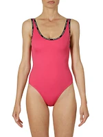 Logo-Tape One-Piece Swimsuit