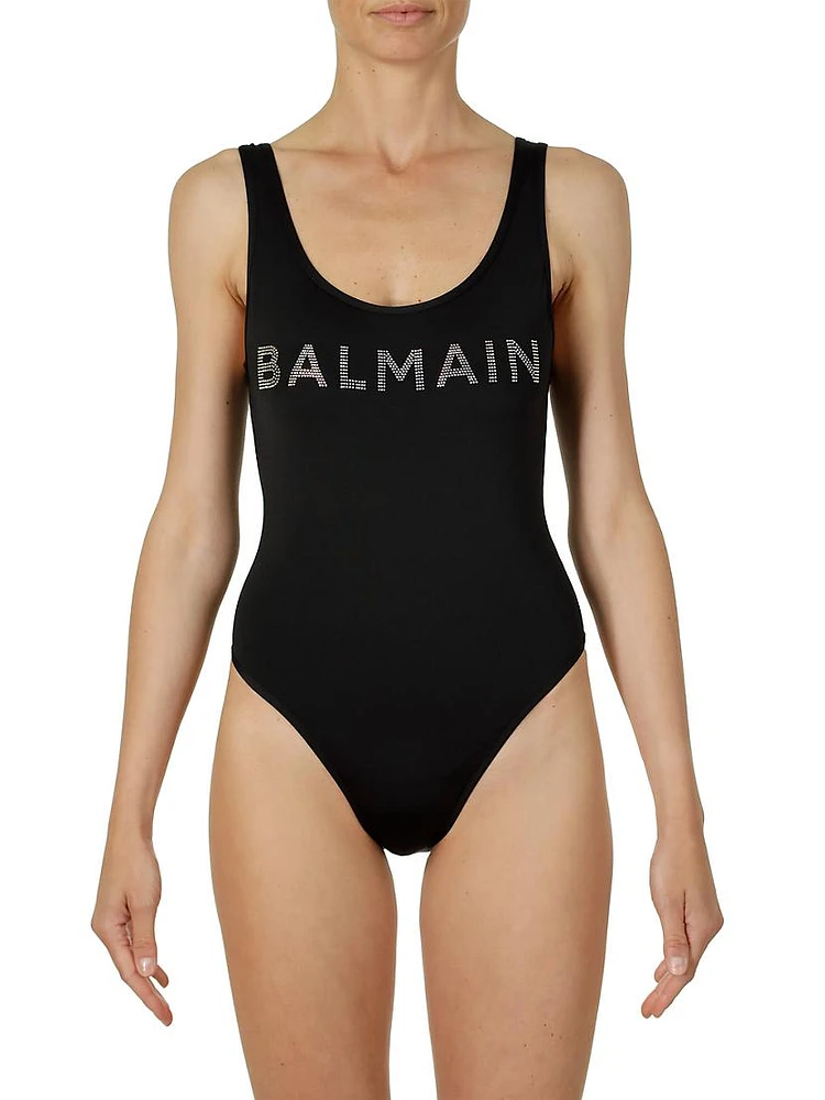 Crystal Logo One-Piece Swimsuit