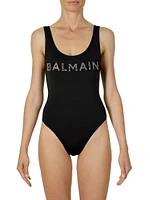 Crystal Logo One-Piece Swimsuit