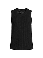 Sleeveless Cotton-Blend Sweater