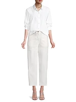 Lantern Stretch Cotton Straight-Leg Pants