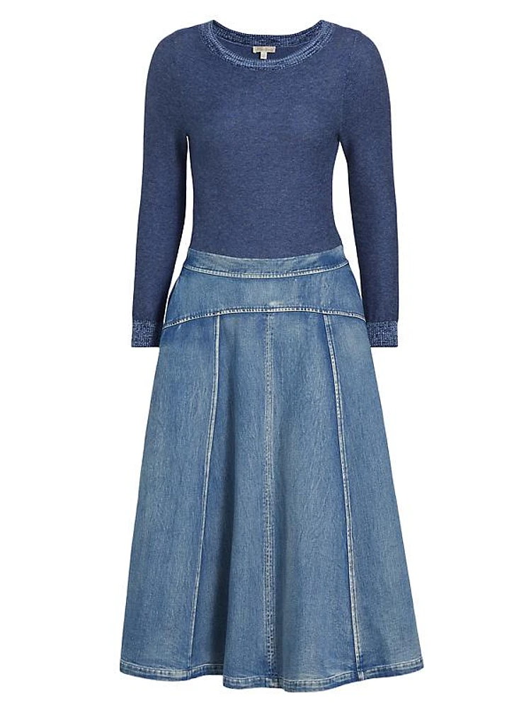 Maxwell Denim Midi-Dress