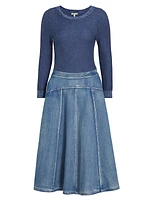 Maxwell Denim Midi-Dress