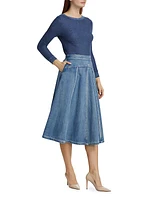 Maxwell Denim Midi-Dress