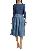 Maxwell Denim Midi-Dress