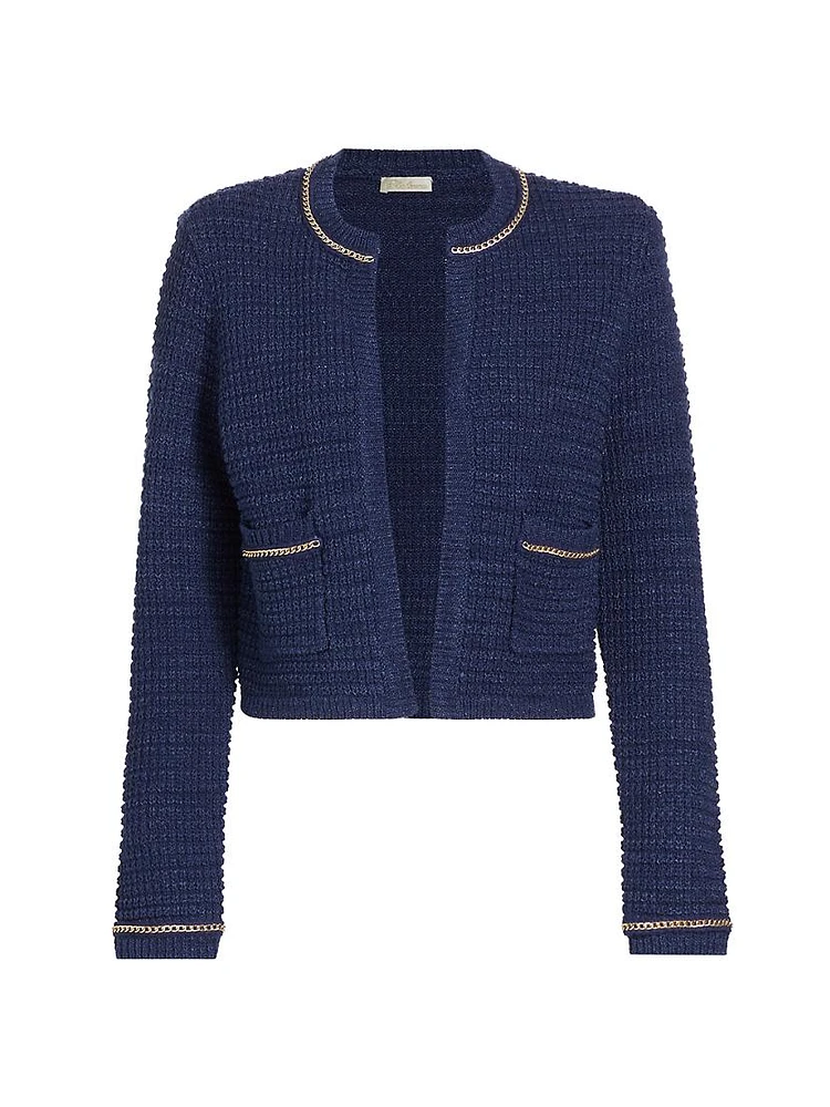 Maeve Chain-Trimmed Knit Jacket