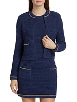 Maeve Chain-Trimmed Knit Jacket