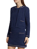 Maeve Chain-Trimmed Knit Jacket