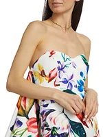 Floral Mikado Satin Cocktail Minidress