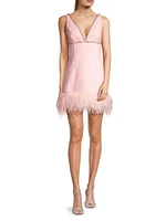 Nora Crystal & Feather-Embellished Minidress