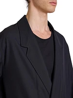 Double-Breasted Wool-Blend Suit Jacket