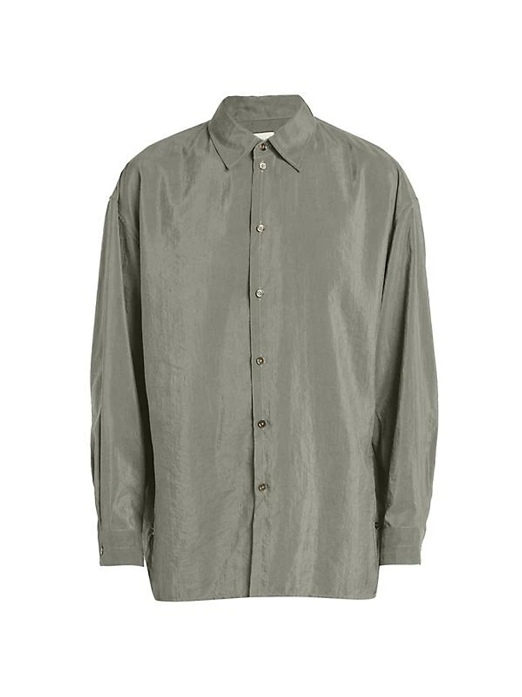 Twisted Silk-Blend Button-Front Shirt