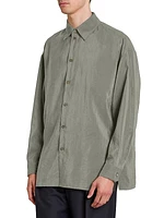 Twisted Silk-Blend Button-Front Shirt