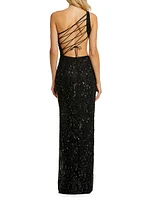 Cut-Out Embellished Gown