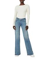 Rosie Wide-Leg Released-Hem Jeans