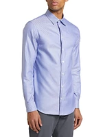 Geometric Cotton Button-Front Shirt