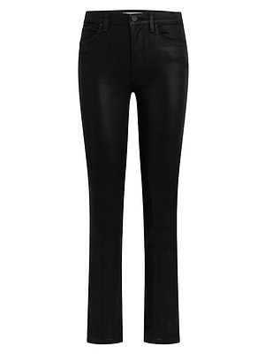 Barbara Coated Straight-Leg Jeans