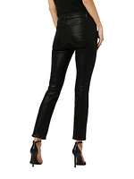 Barbara Coated Straight-Leg Jeans