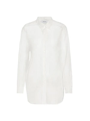 Oversized Sheer Button-Front Shirt