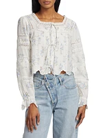 Sanra Floral Lace Pintuck Blouse