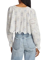 Sanra Floral Lace Pintuck Blouse