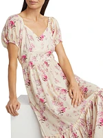 Angie Cotton Floral Midi-Dress