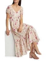 Angie Cotton Floral Midi-Dress