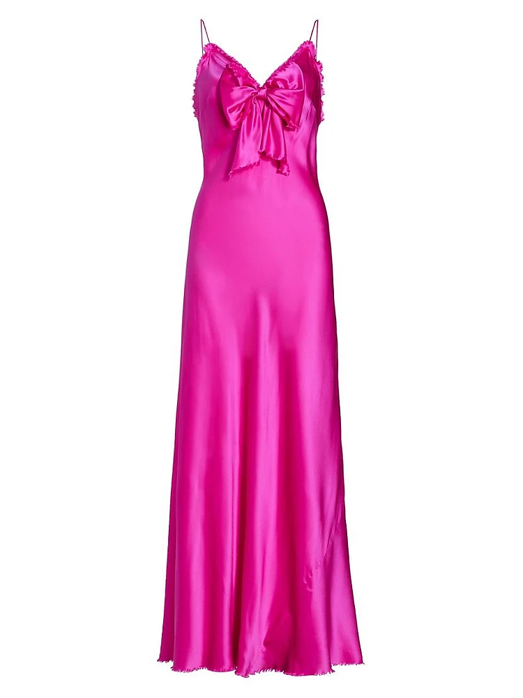 Luciole Silk Bow Maxi Dress