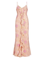 June Silk-Blend Floral Maxi Dress