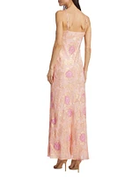 June Silk-Blend Floral Maxi Dress