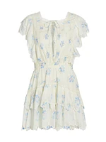 Darryl Pin-Tucked Floral Cotton-Blend Minidress