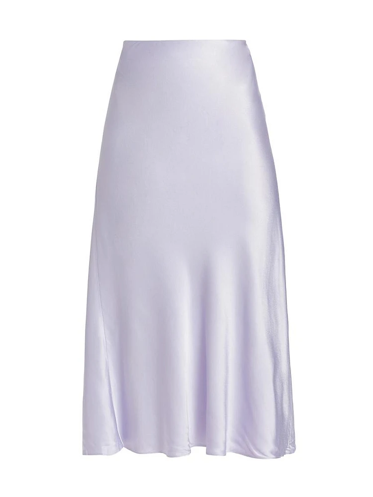 Anya Satin Midi-Skirt