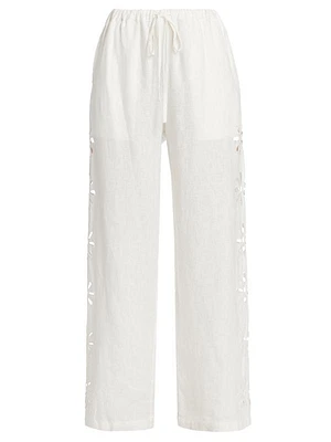Emmie Eyelet Linen Pants