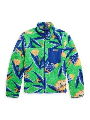 Boy's Jacquard High-Pile Zip-Front Jacket