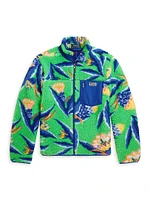 Boy's Jacquard High-Pile Zip-Front Jacket