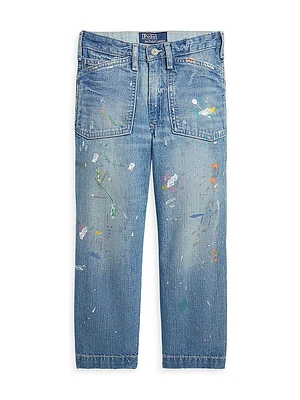 Little Boy's & Paint-Splatter Jeans