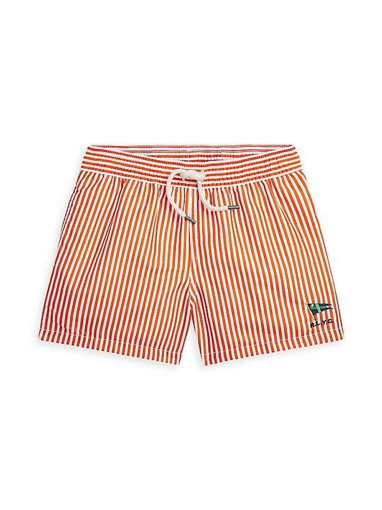 Little Boy's & Boy's Striped Swim Trunks